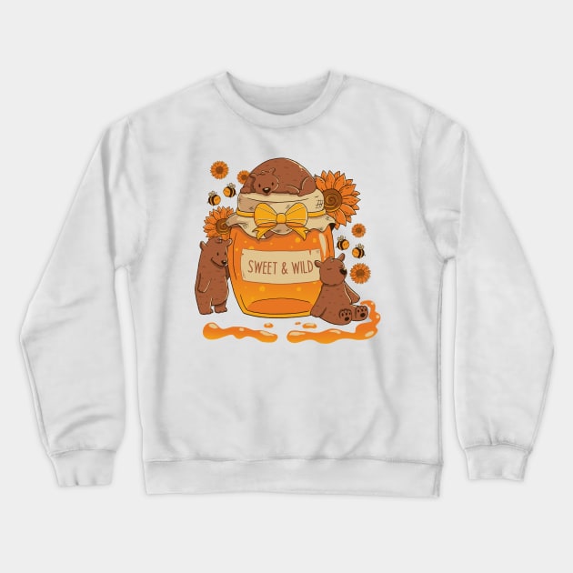 Sweet & Wild Bear by Tobe Fonseca Crewneck Sweatshirt by Tobe_Fonseca